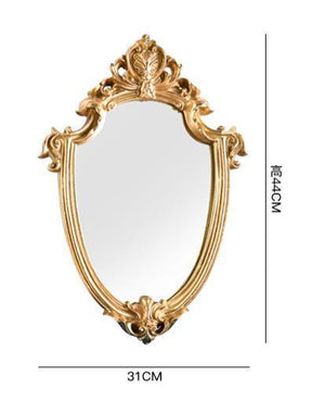 Golden Embossed Makeup Mirror Nordic Retro Old Distressed Light Luxury Home Decoration Mirror Bathroom Fitting Mirror