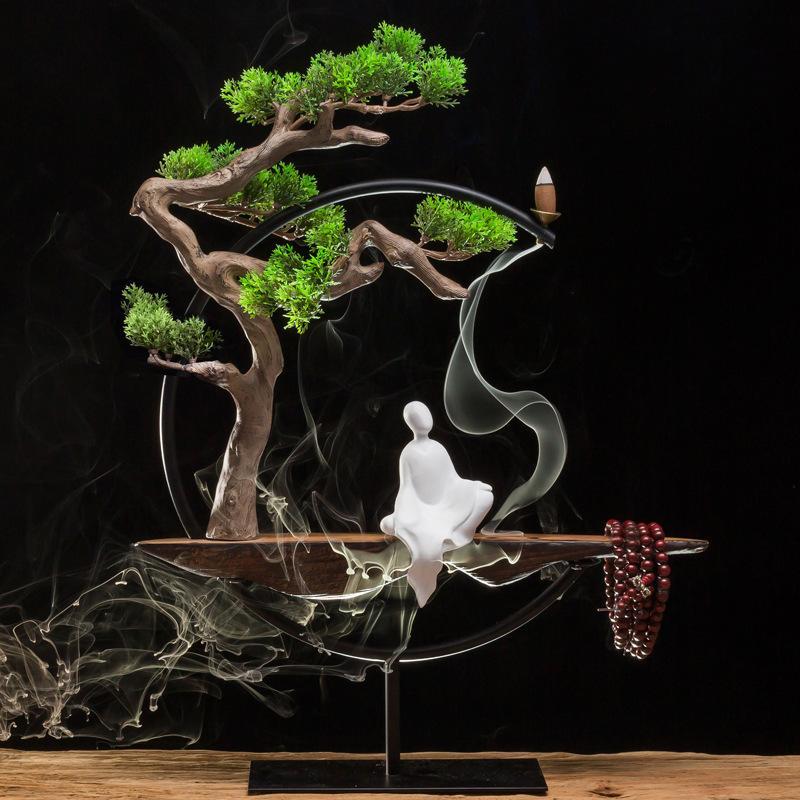 Chinese Zen Home Decoration Ornaments Fragrant Crafts Creative Fog Pine - Buddha Statue Sculpture Living Room Home Decorations