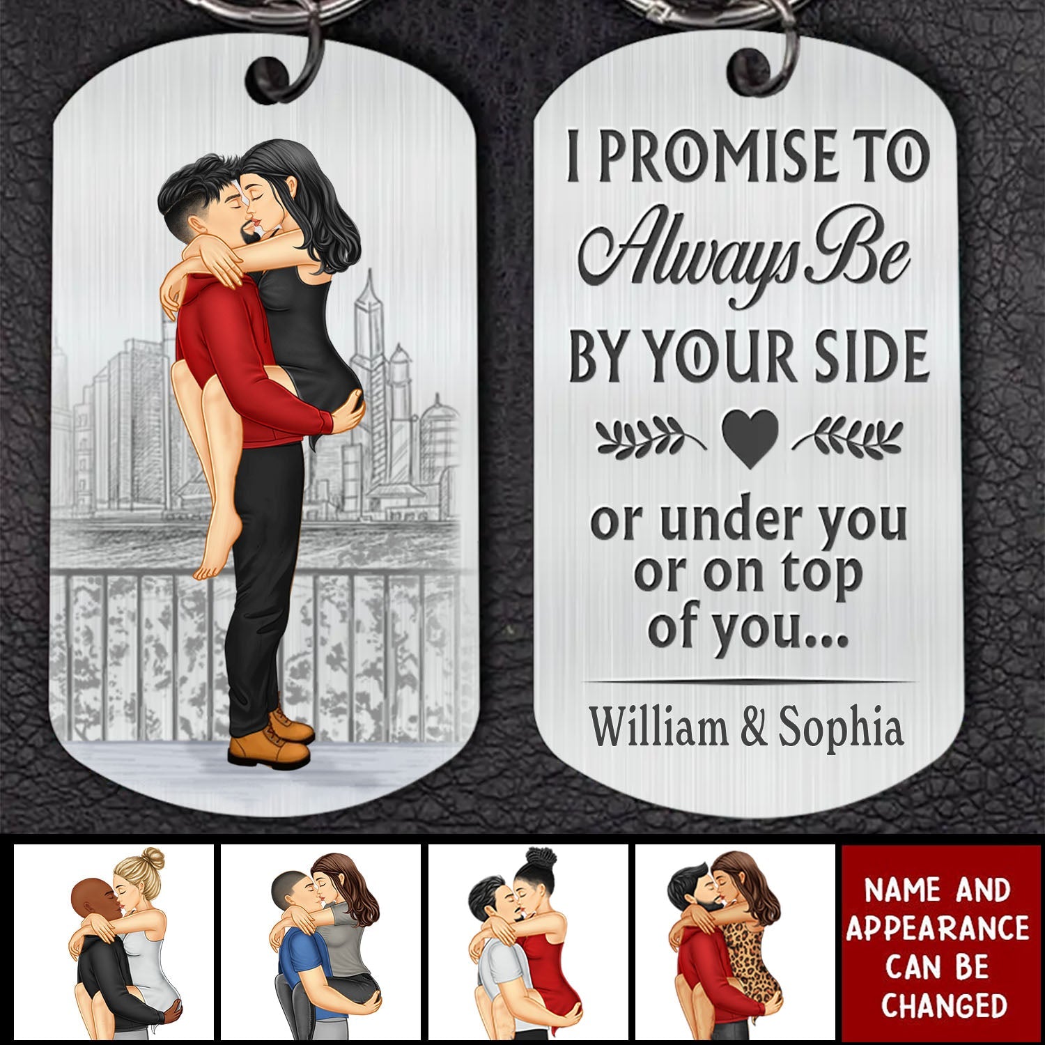 I Promise To-Personalized Stainless Steel Keychain - Gifts For Couple