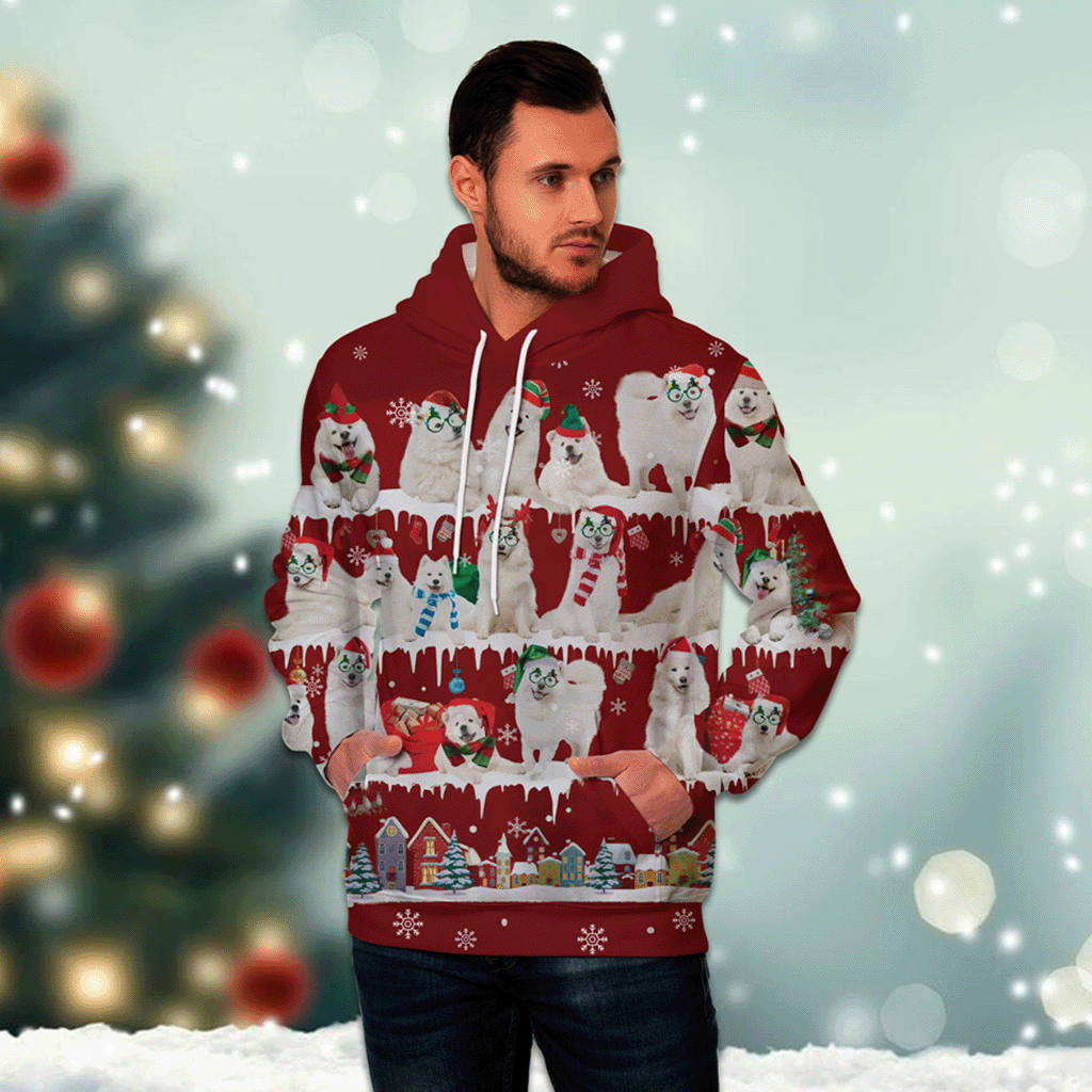 Samoyed - Snow Christmas - 3D Hoodie