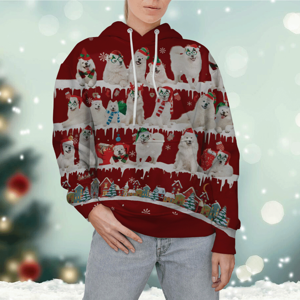 Samoyed - Snow Christmas - 3D Hoodie