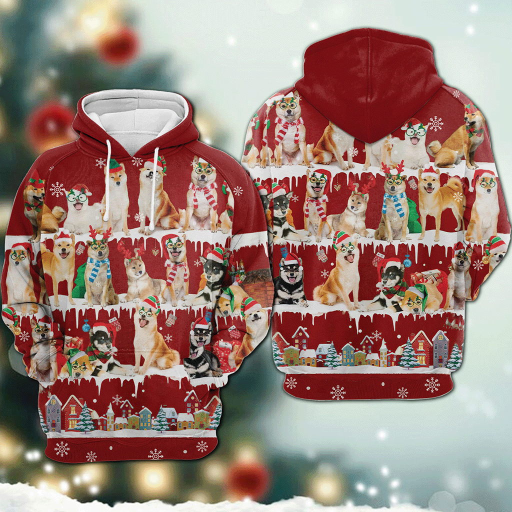 Shiba Inu - Snow Christmas - 3D Hoodie