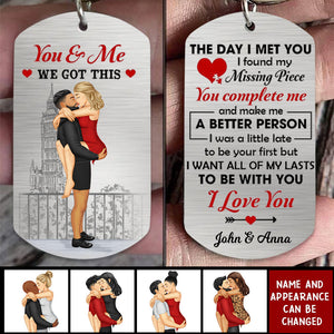 The Day I Met You - Personalized Stainless Steel Keychain - Gift For Couples