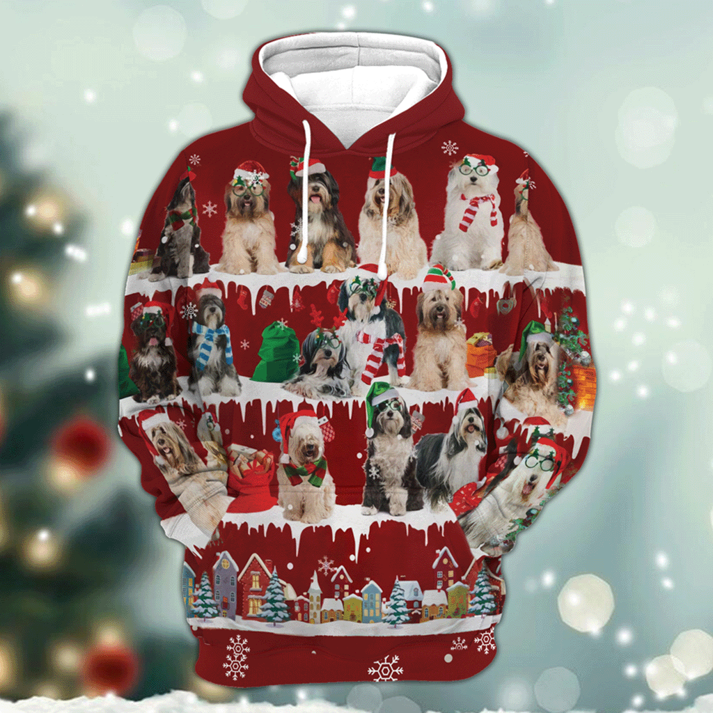 Tibetan Terrier - Snow Christmas - 3D Hoodie
